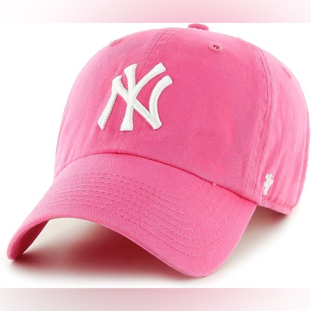 Trendy New York Yankees Baseball ’47 Brand Bright Pink CLEAN UP Adjustable Hat